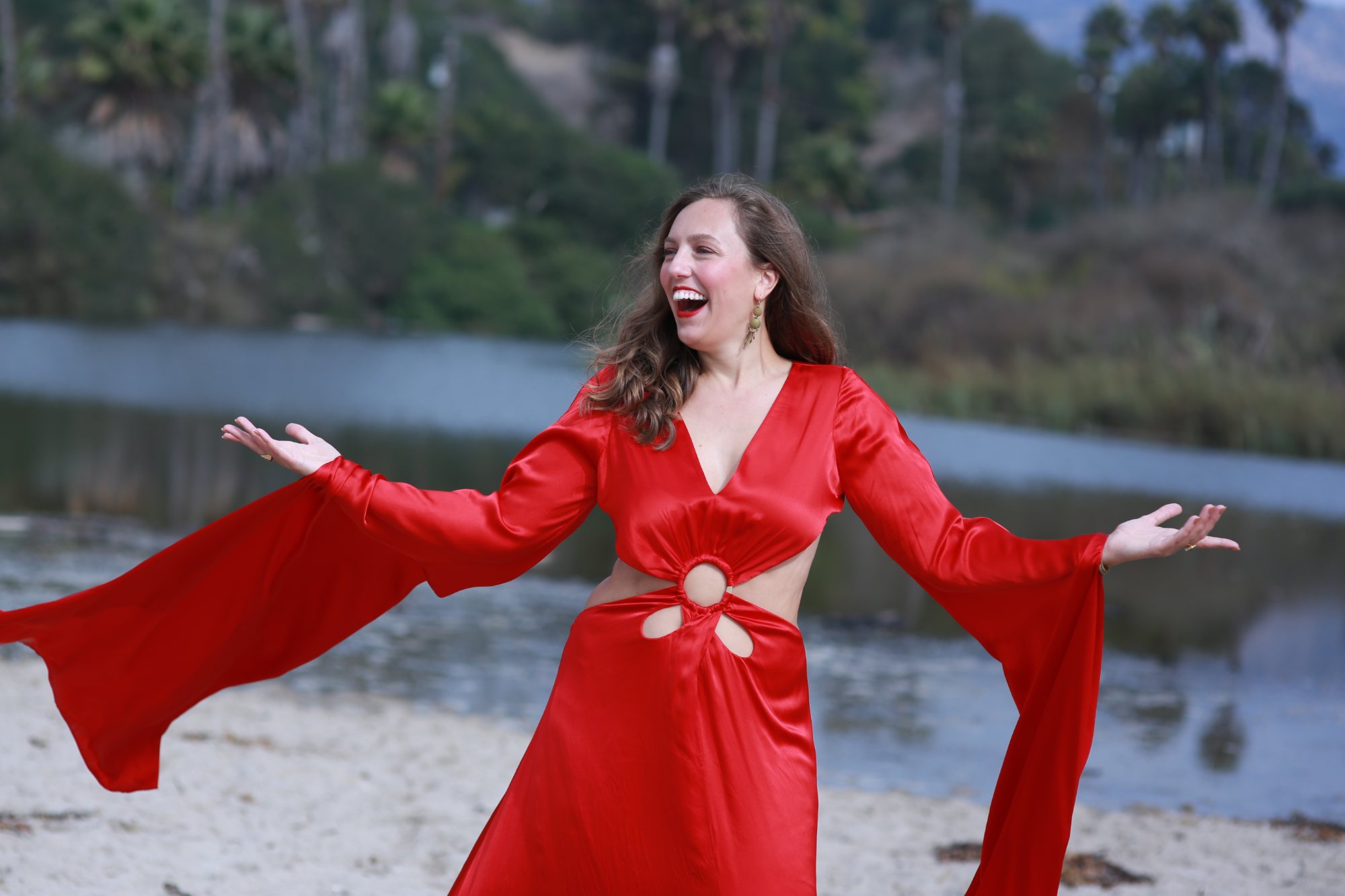 Rose Metcalf on the beach in Malibu