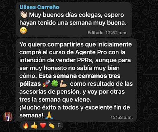Testimonio de alumno de Agente Pro