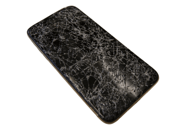 Smartphone with shattered screen needing phone repair in Redding CA