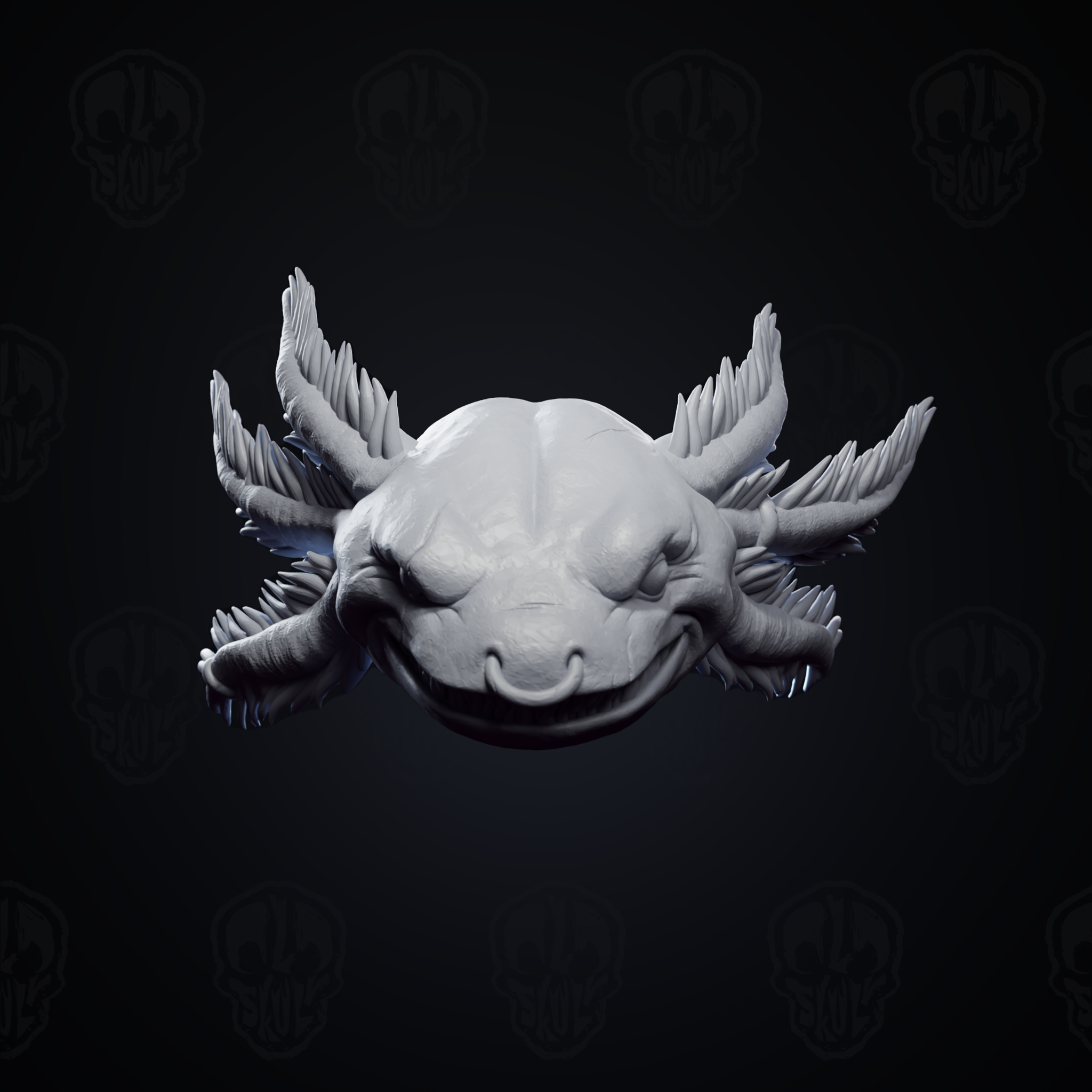Axoloti Warrior resin miniature