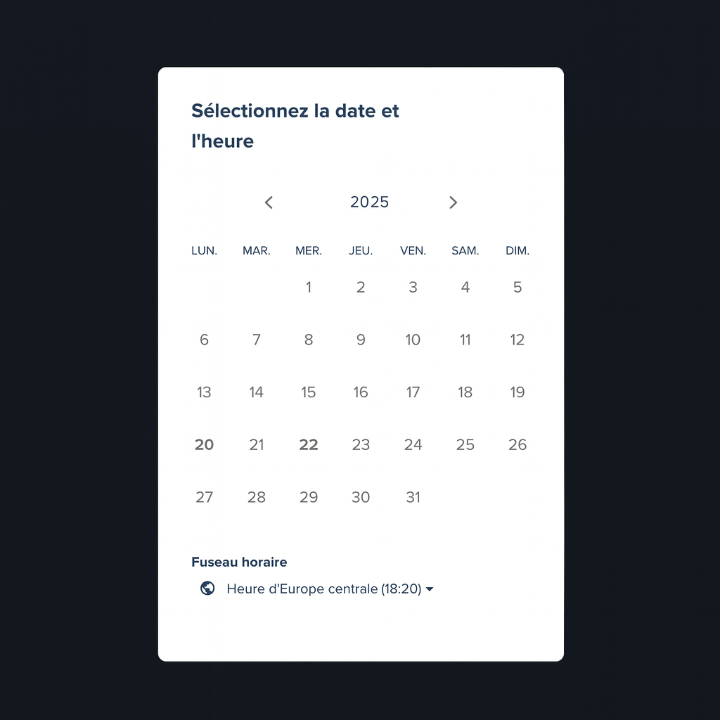 Sélectionnez une date