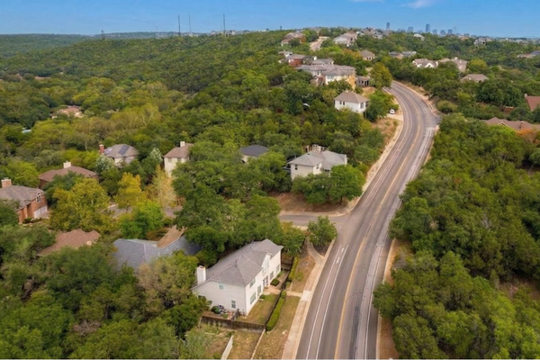 Great Hills Austin neighborhood with hillside homes, mature trees, and established Northwest Austin setting
