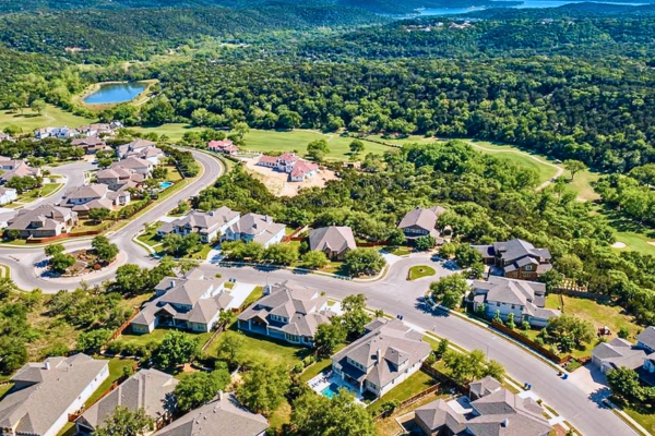 Twin Creeks Cedar Park neighborhood with golf course homes and established tree-lined streets Twin Creeks Cedar Park neighborhood with golf course homes and established tree-lined streets