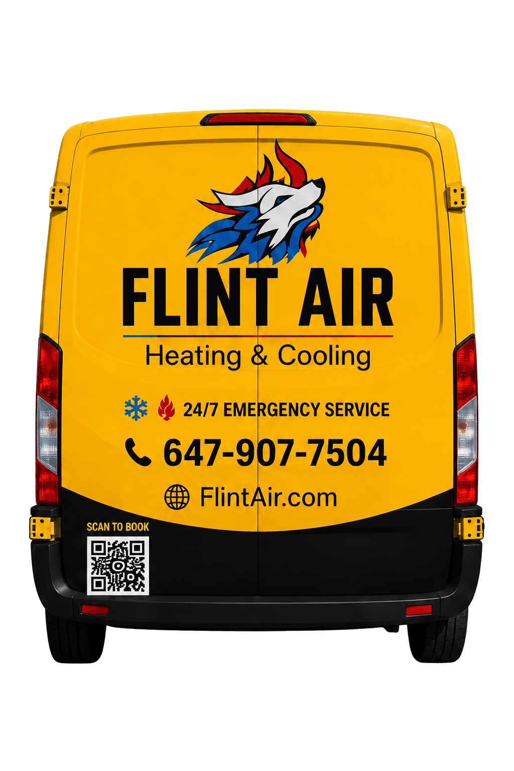 Flint Air Heating and Cooling branded service van