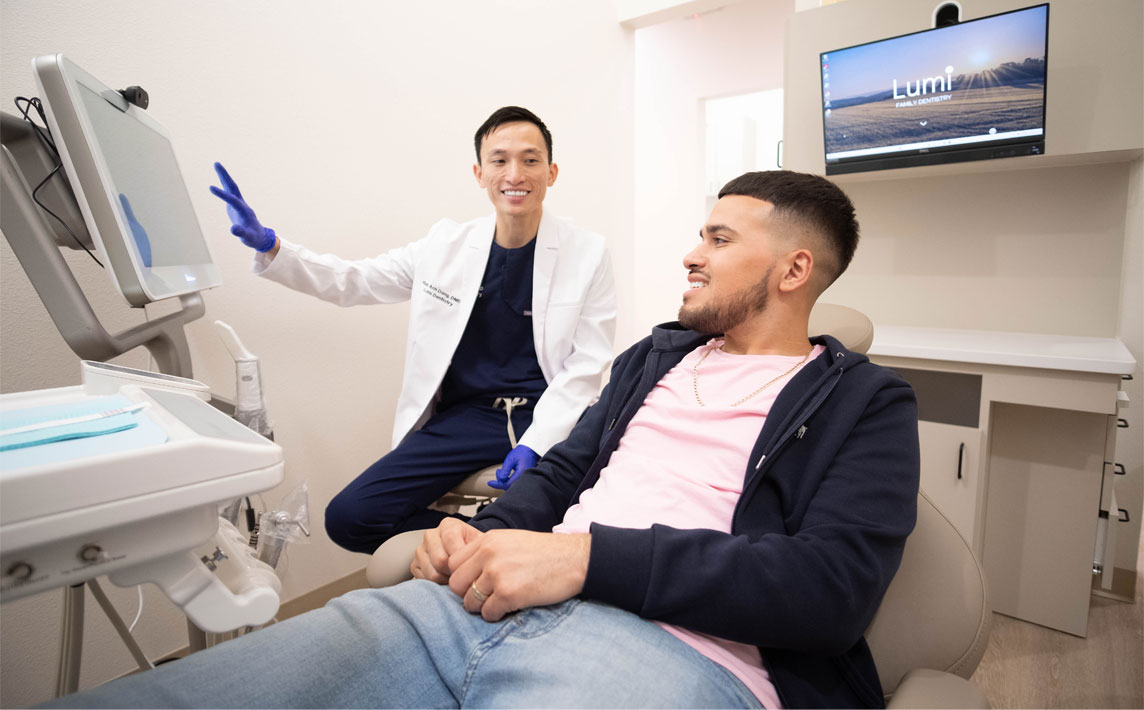 Woman with teeth whitening