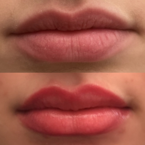 Soft natural lip blush result by Fine Arts Permanent Cosmetics