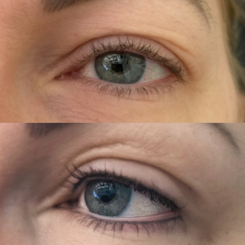 Permanent eyeliner lash line enhancement result in Chandler AZ by Tracey Collett