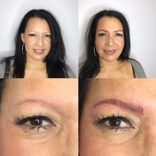 Microbladed eyebrows before and after result in Chandler AZ
