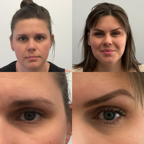Natural hybrid combo brows microblading result near Gilbert AZ