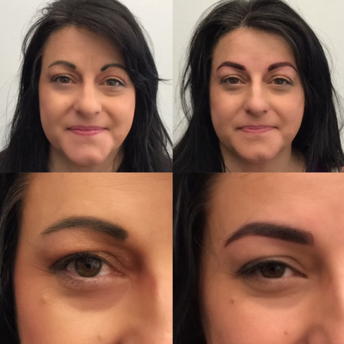 Healed brow shape correction results serving Gilbert and Chandler clients by Fine Arts Permanent Cosmetics