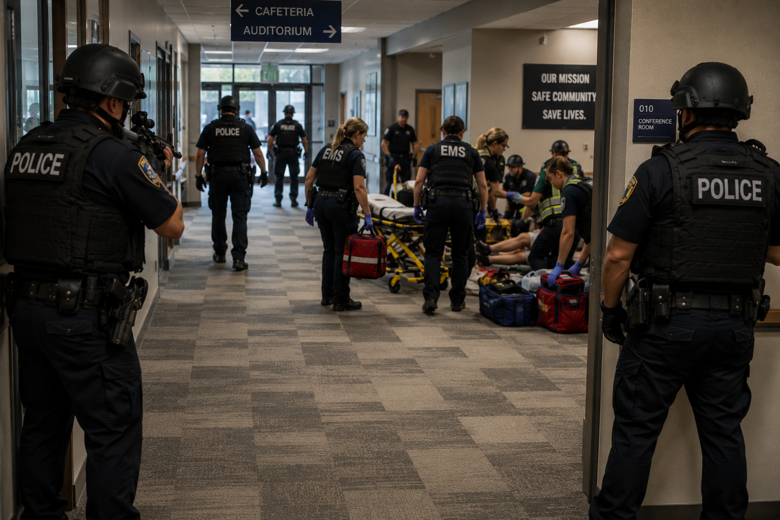 Law enforcement and medical responders coordinating protected access for casualty care in a civilian high-threat environment Law enforcement and medical responders coordinating protected access for casualty care in a civilian high-threat environment