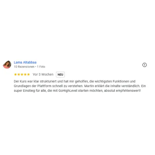 Google Bewertung von Lama