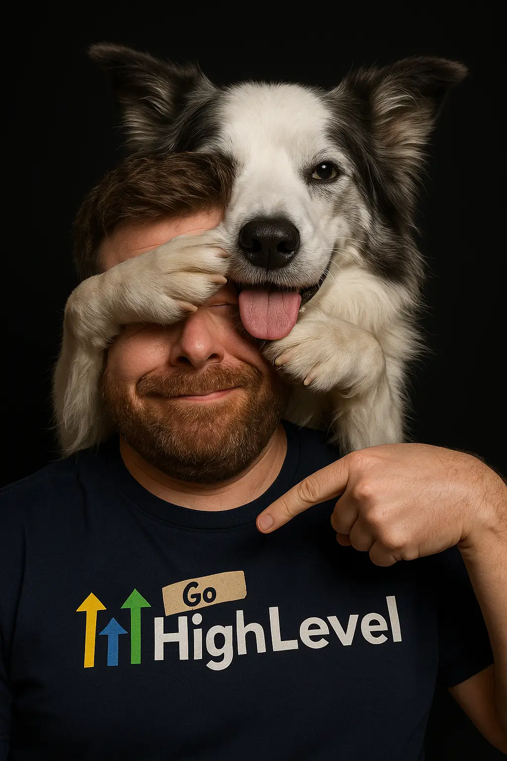 Martin Dellwing im Portrait mit seinem Hund