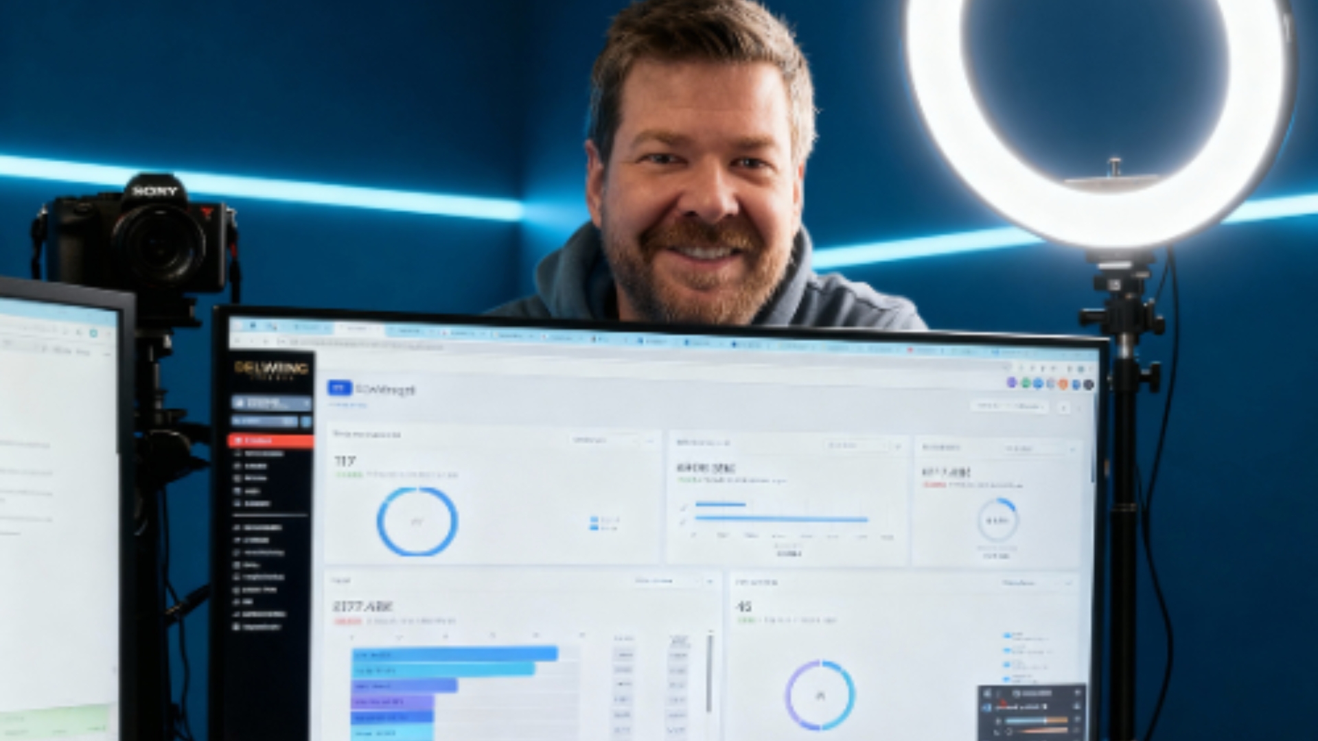 Martin Dellwing an seinem Arbeitsplatz