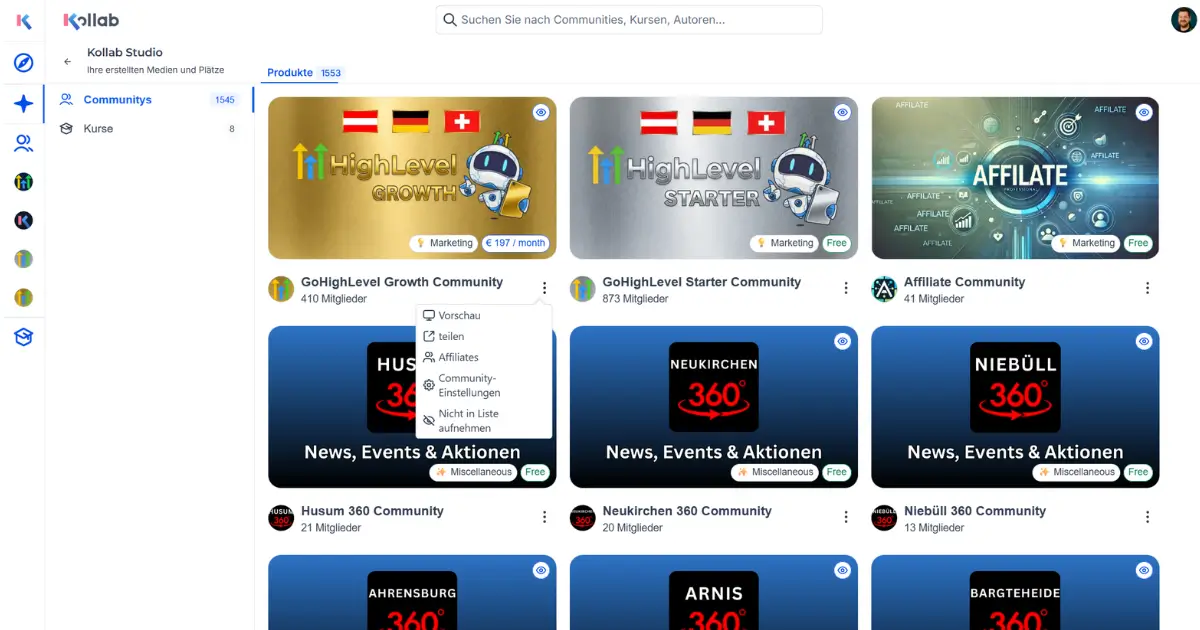 Gokollab Studio Deutsch Übersicht