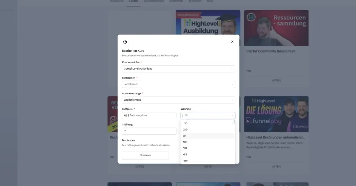 GoKollab kostenpflichtige Kurse anlegen Deutsch