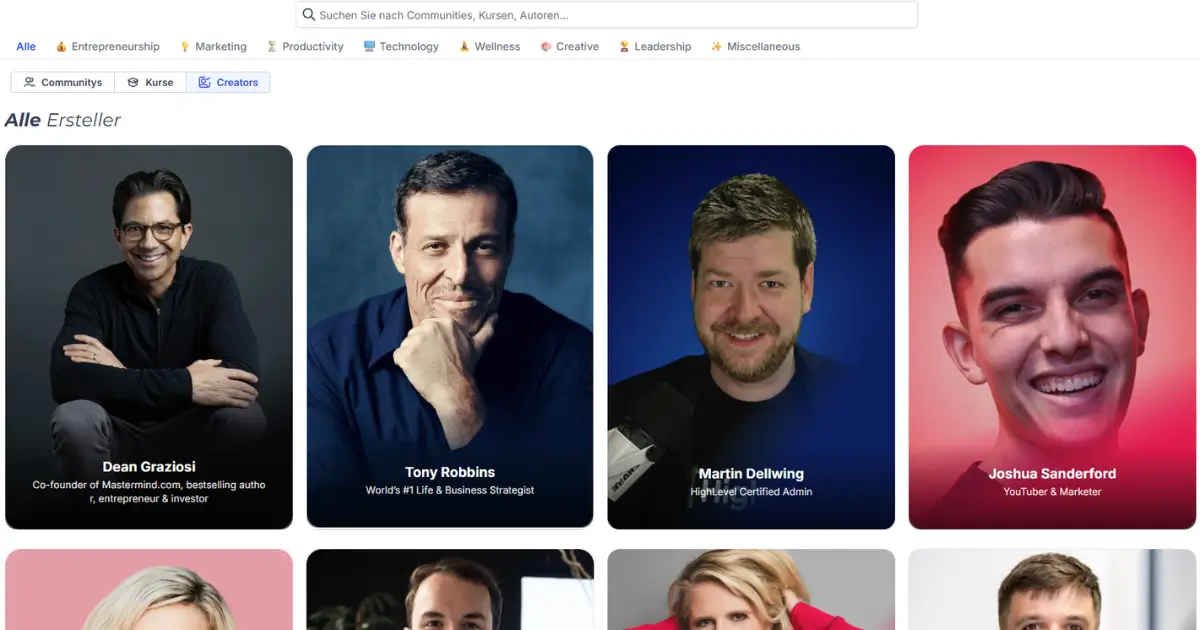 GoKollab Creator Deutsch - Tony Robbins, Dean Graziosi und Martin Dellwing