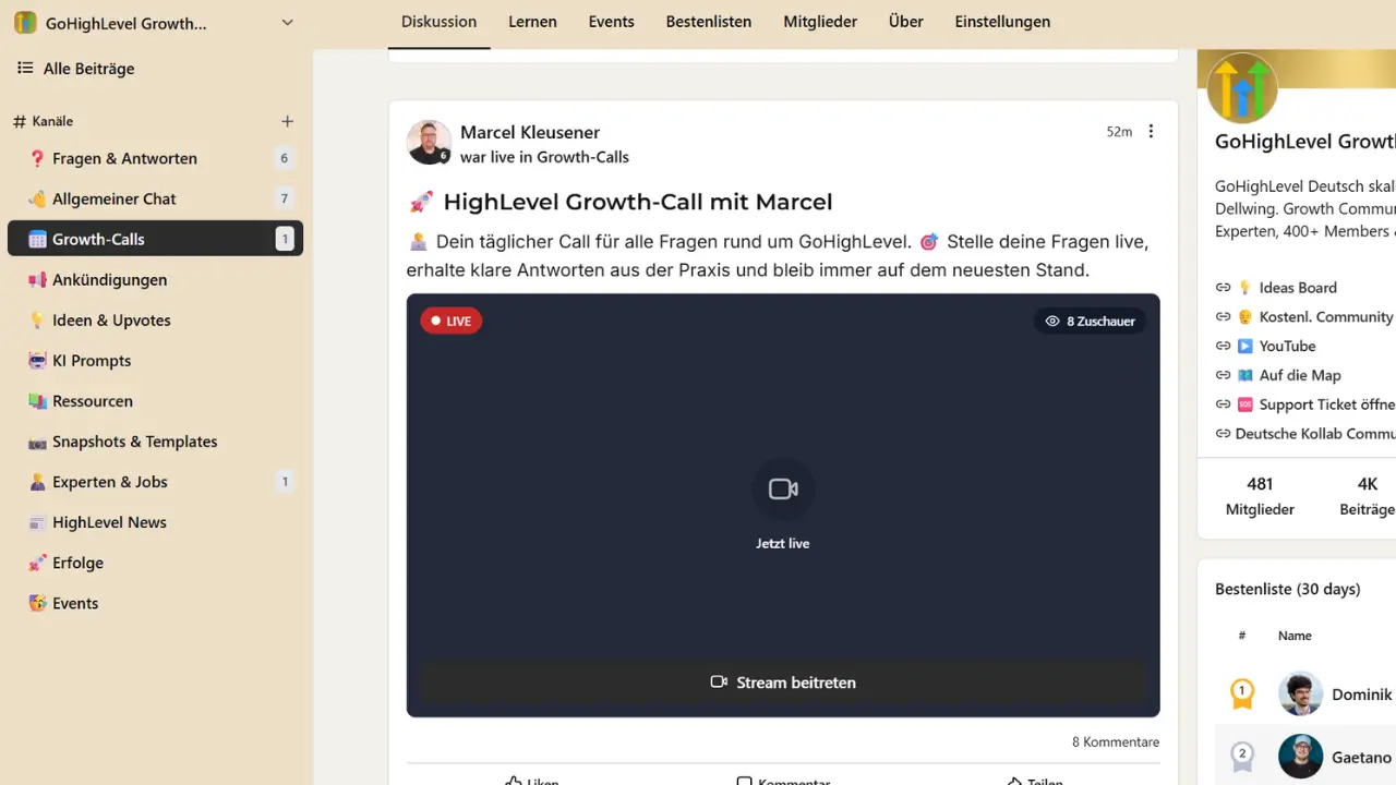Kanal Growth Calls