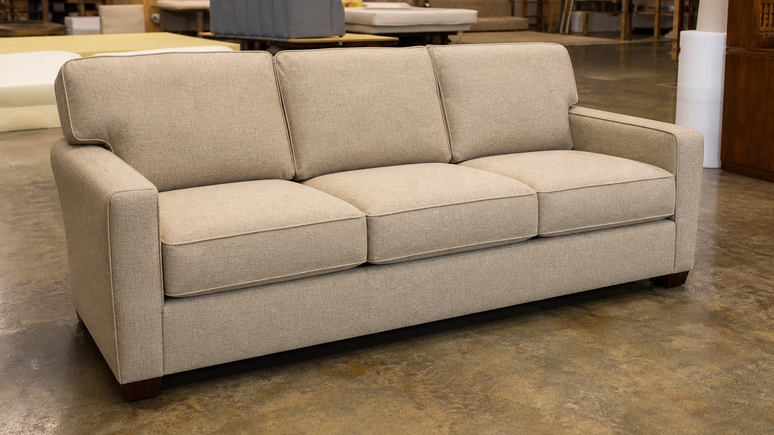 Completed cushion foam replacement — sofa cushions restored, My Upholstery Guys Fort Worth