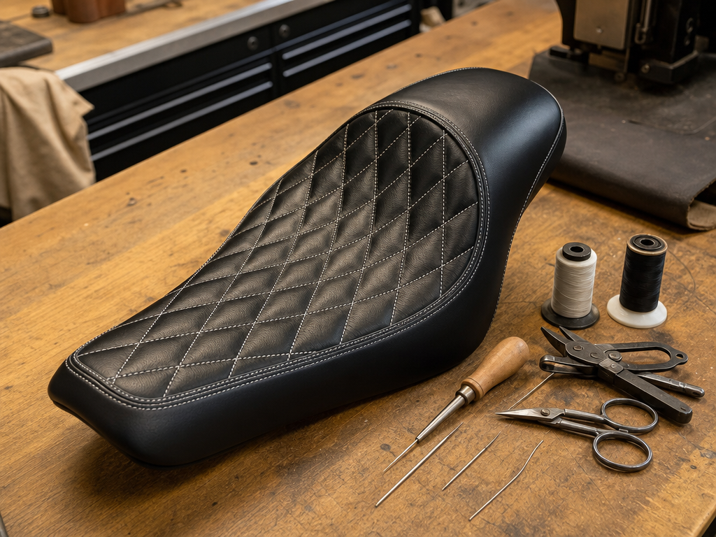 Motorcycle seat upholstery Fort Worth — custom seat recovering