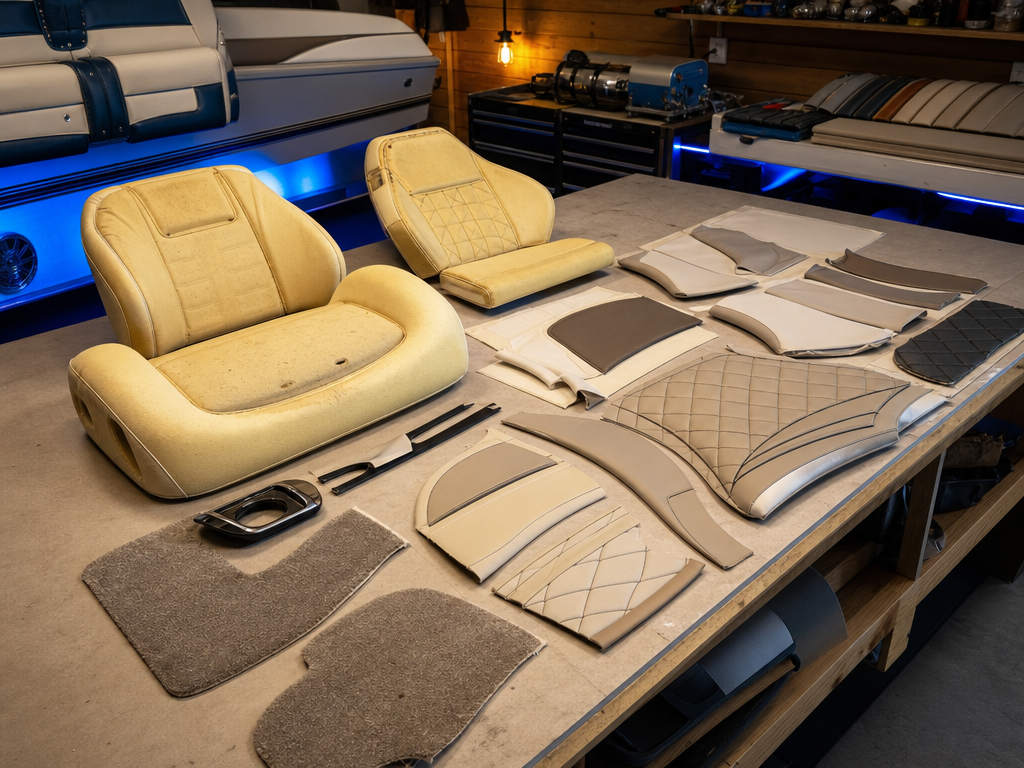 Boat seat upholstery — My Upholstery Guys Fort Worth serving Cedar Creek Lake Seven Points