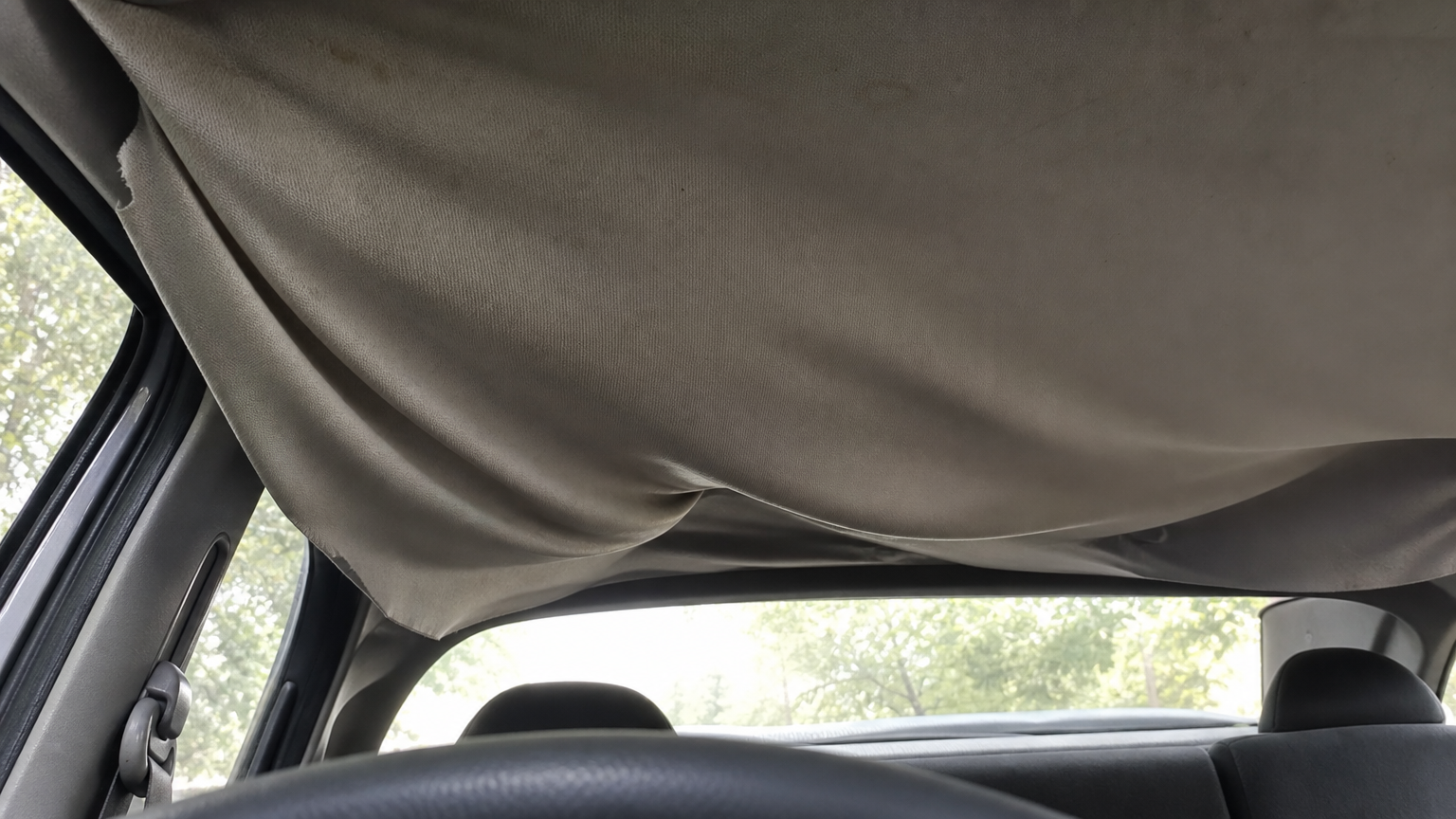 Car headliner replacement Fort Worth — headliner board removed in shop