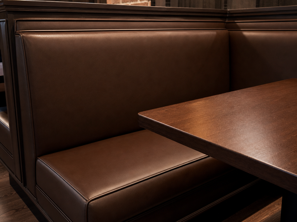 Commercial upholstery Fort Worth — restaurant booth reupholstery
