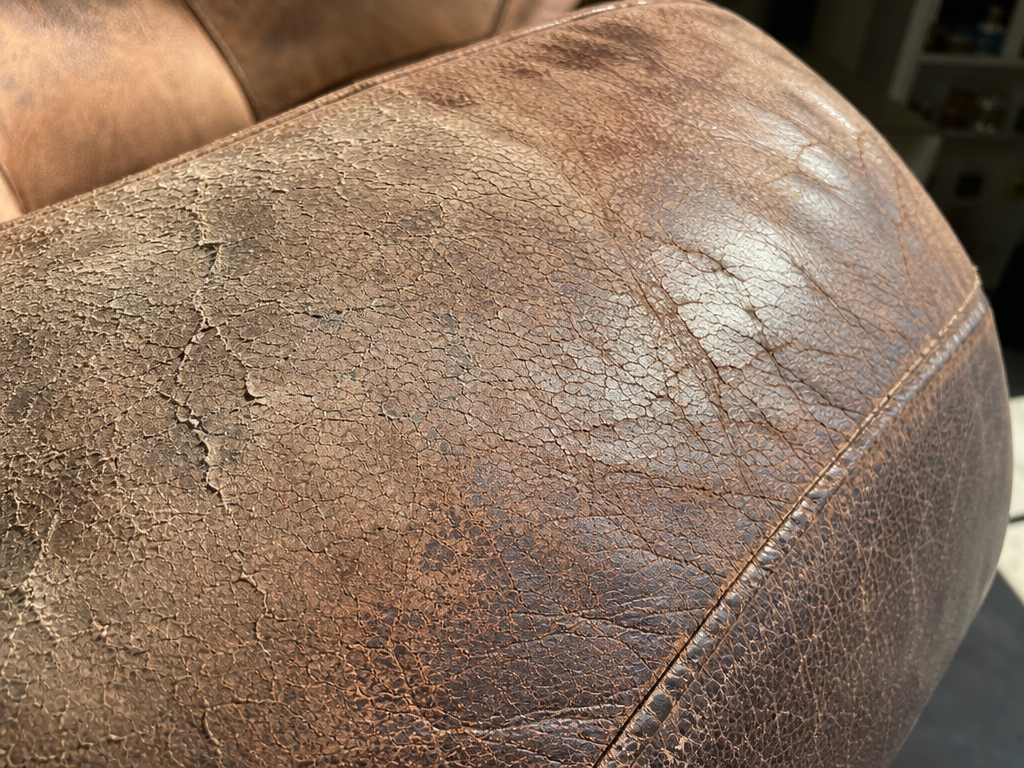 Sun-damaged leather upholstery — My Upholstery Guys Fort Worth