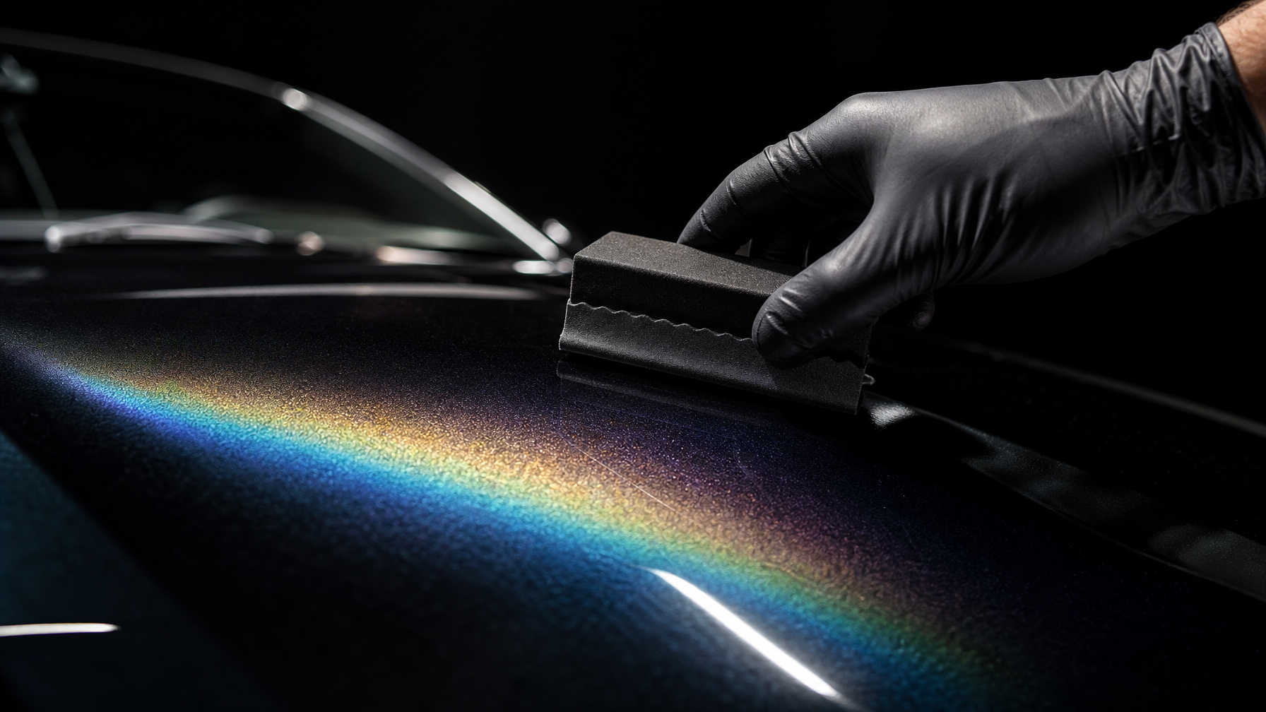 Ceramic coating application iridescent finish DFW