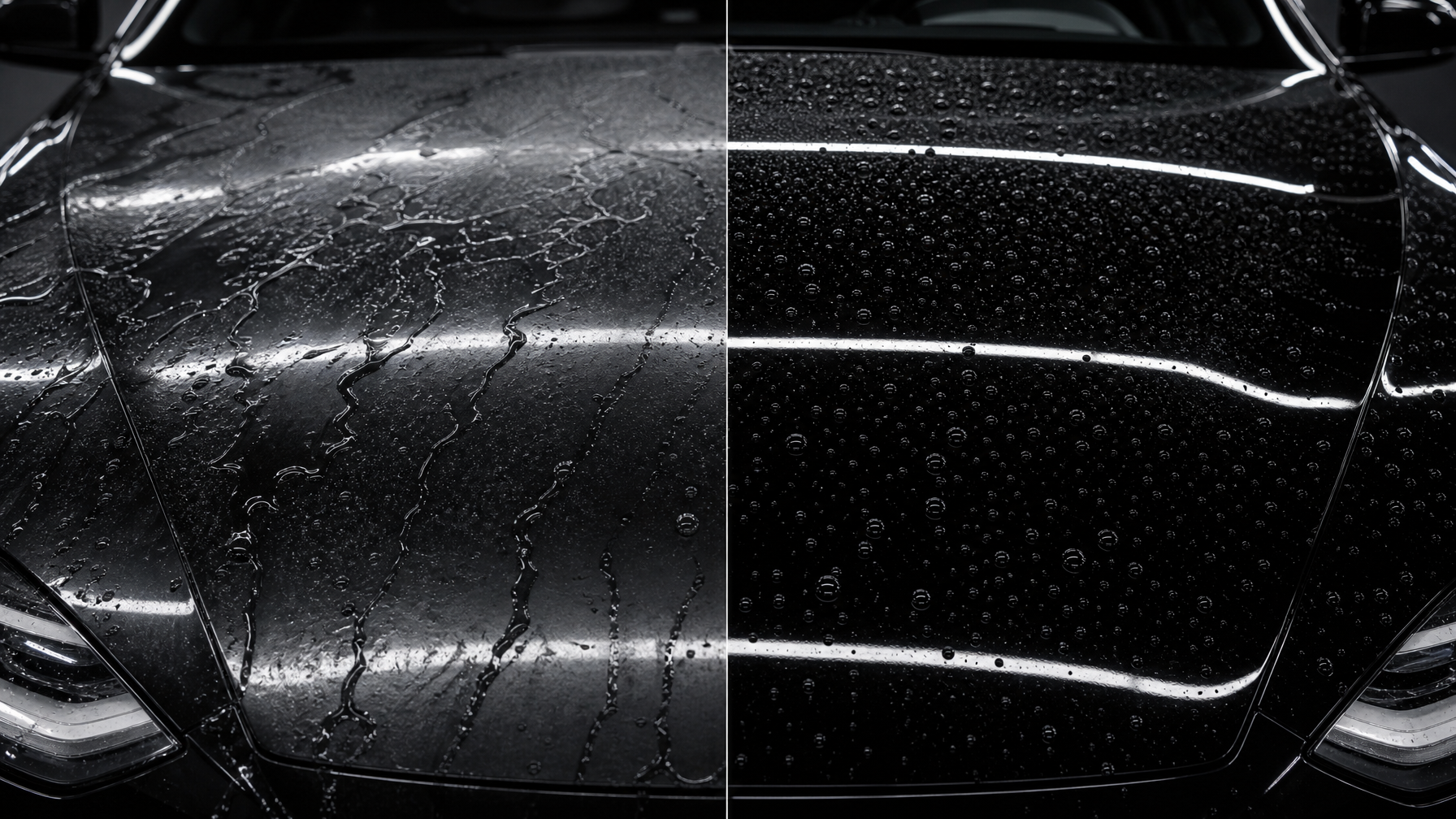 Ceramic coating vs wax comparison water beading