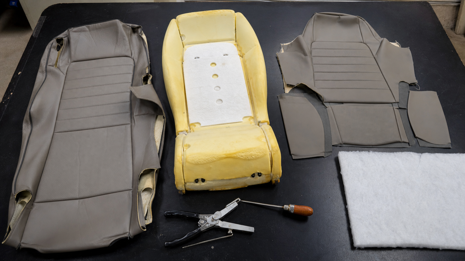 Car seat reupholstery in progress — My Upholstery Guys Fort Worth