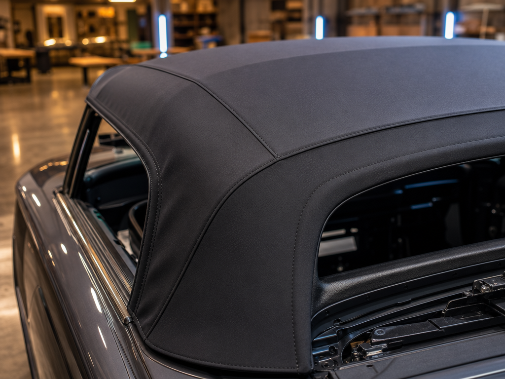 Convertible top installation in progress — My Upholstery Guys Fort Worth