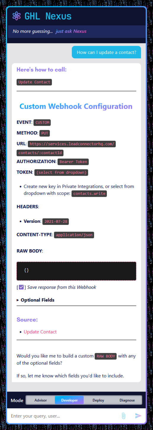Nexus Developer Mode