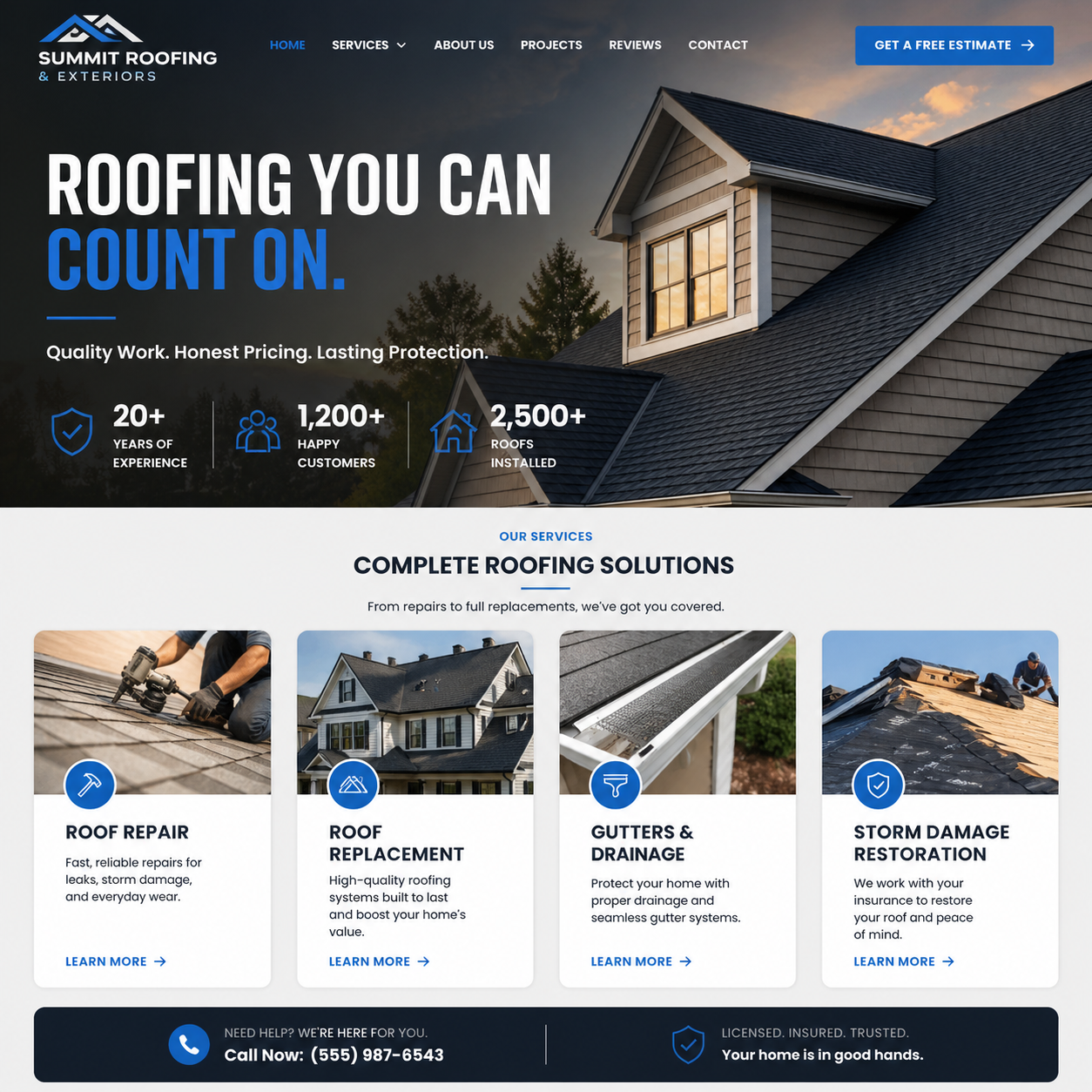 Responsive website design preview showing a mobile first business website with lead capture and CRM integration