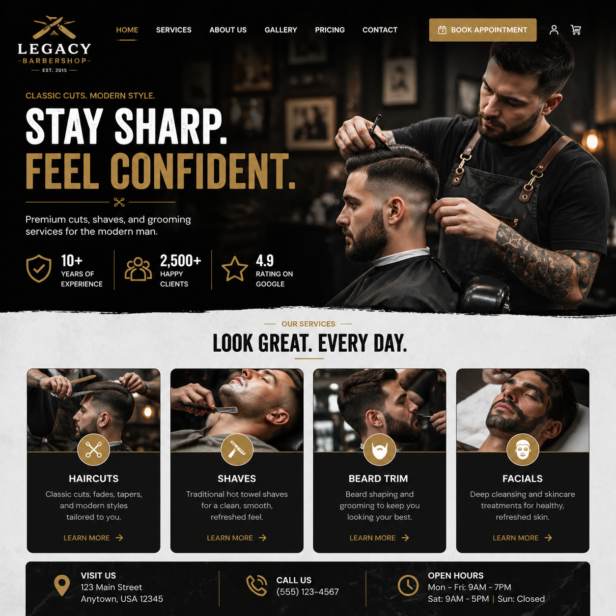 Website analytics and lead tracking dashboard showing performance data for a custom La Grange business website