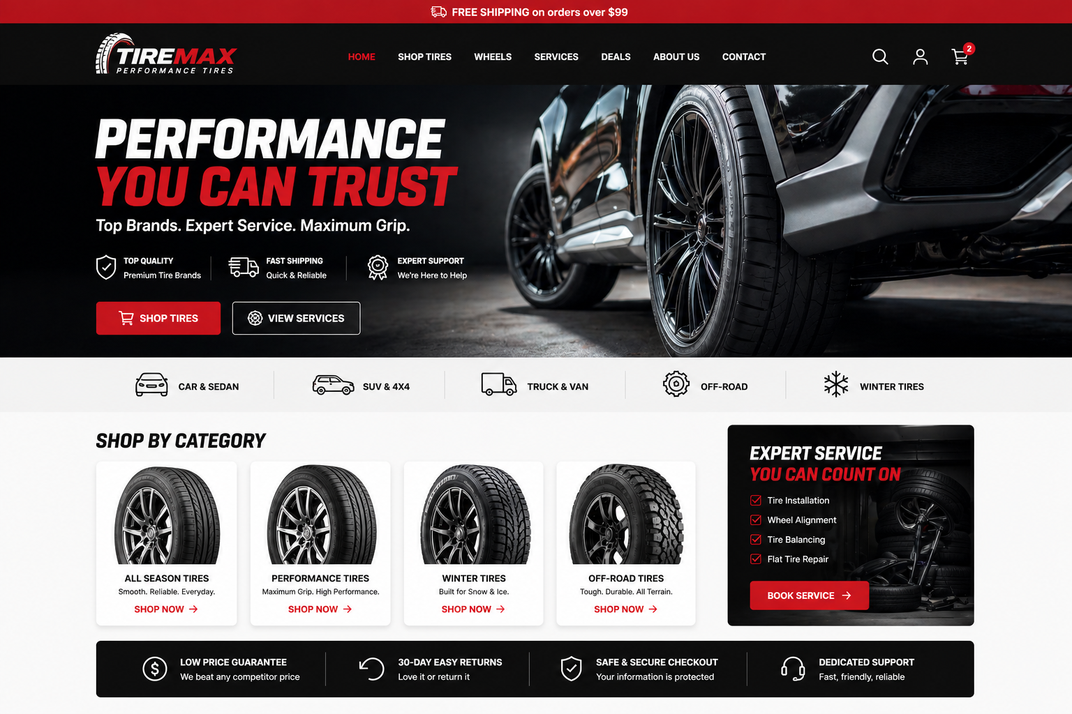 Custom website design project for a small business showing a modern homepage layout with conversion-focused design by American Dreams Marketing