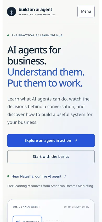 Build an AI Agent website on mobile