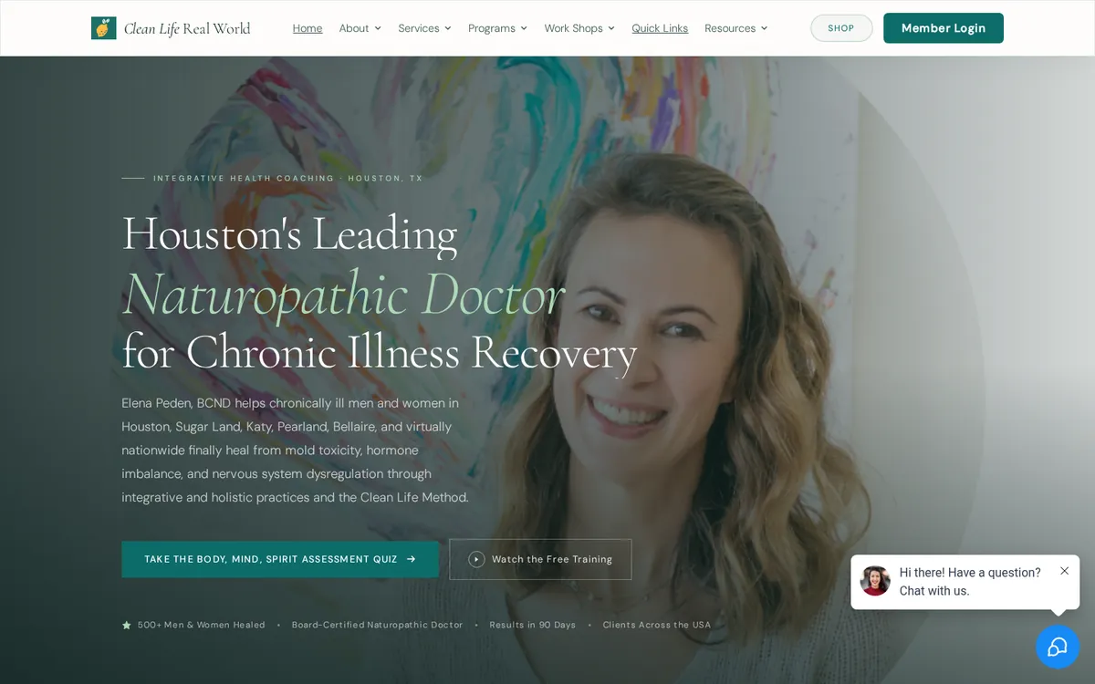 Clean Life Real World website homepage on desktop, built by American Dreams Marketing