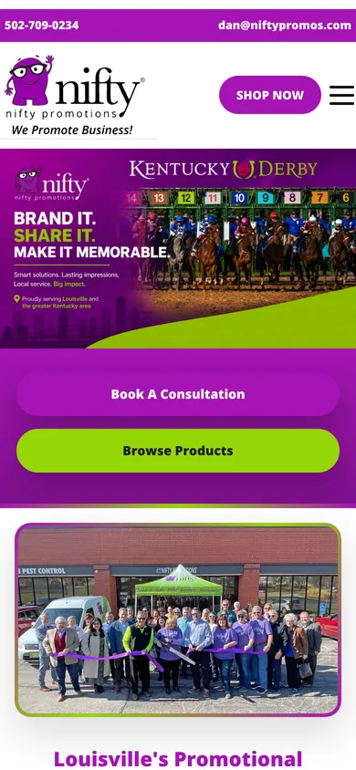 Nifty Promotions website on mobile