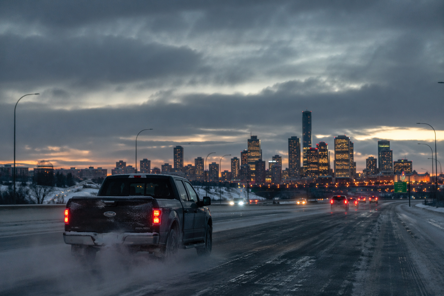 Auto body damage on Edmonton winter roads — THCAR auto body shop Edmonton