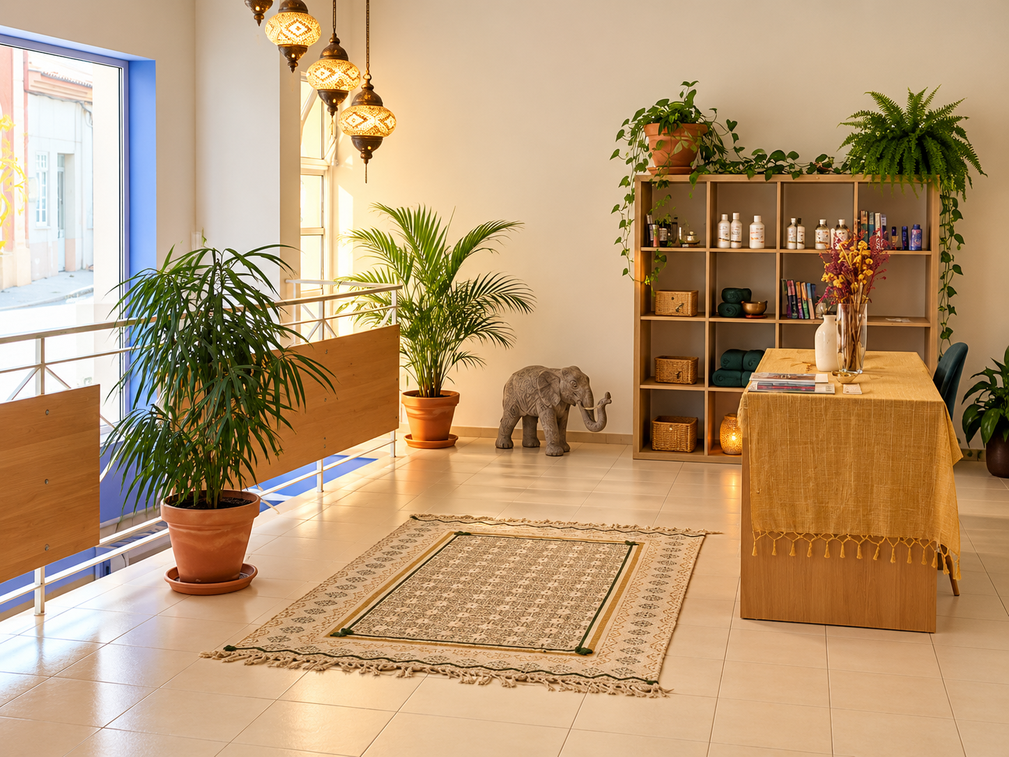 A view of the studio space at Centro Yoga Silves