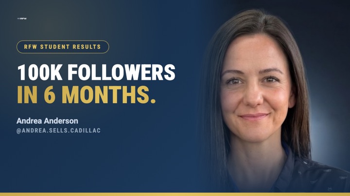 Andrea Anderson grew 100K followers in 6 months in car sales