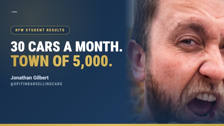 Jonathan sells 30+ cars a month from a small town