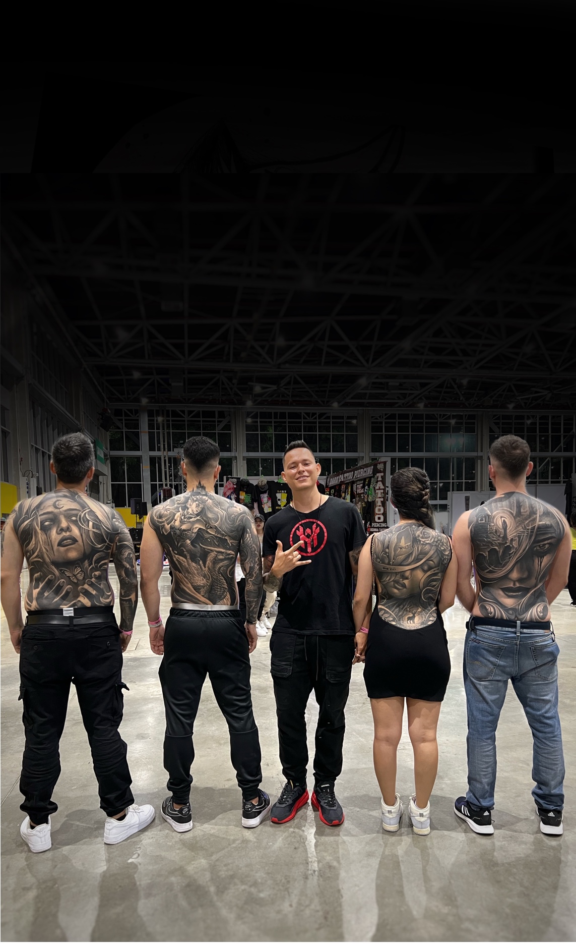 Collage de diseños y tatuajes en alto contraste