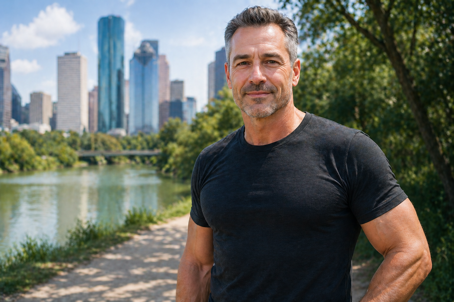 Man in his 50s vital and active Houston — low testosterone optimization candidate Man in his 50s vital and active Houston — low testosterone optimization candidate