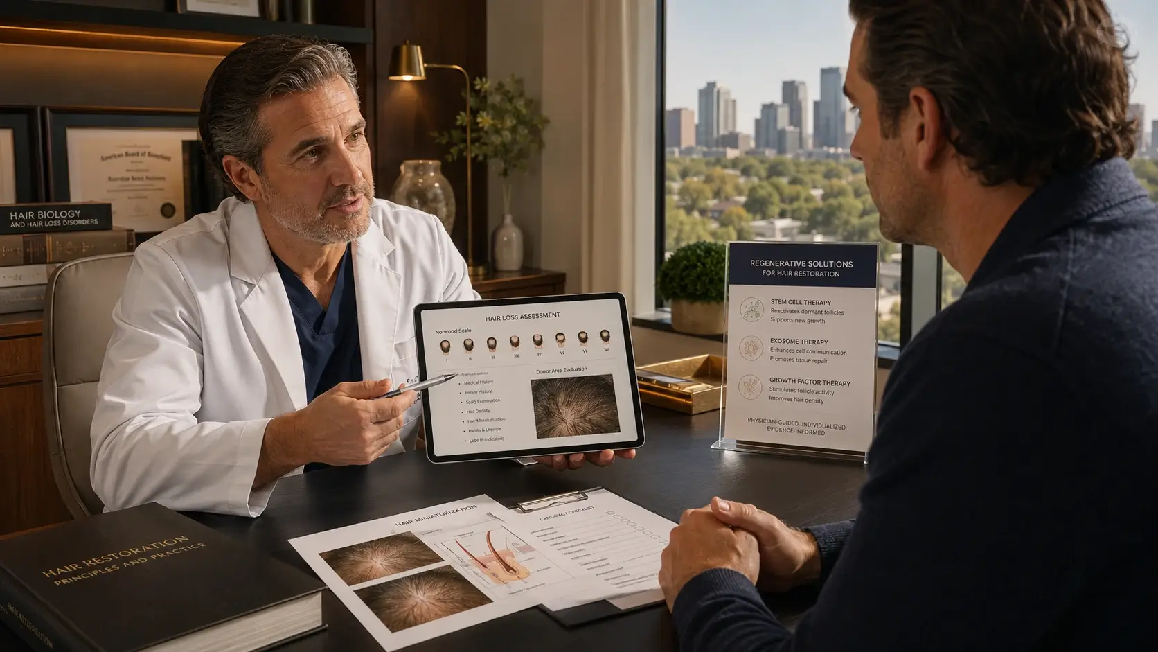 Physician-guided hair loss assessment River Oaks Houston — stem cells hair loss candidacy