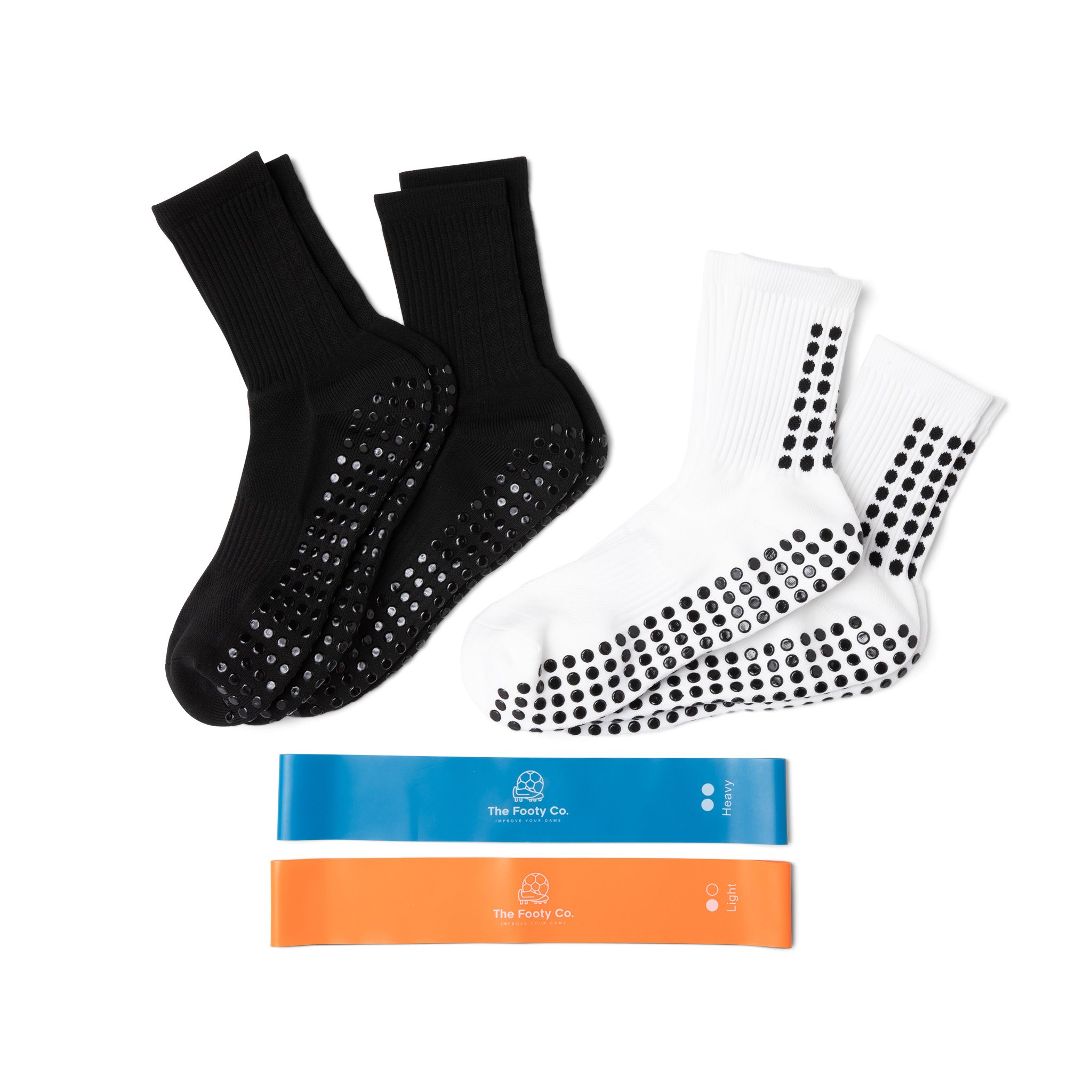 Footy Co. grip socks on turf