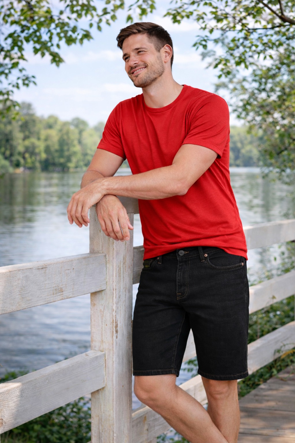 Polo de algodón cuello redondo