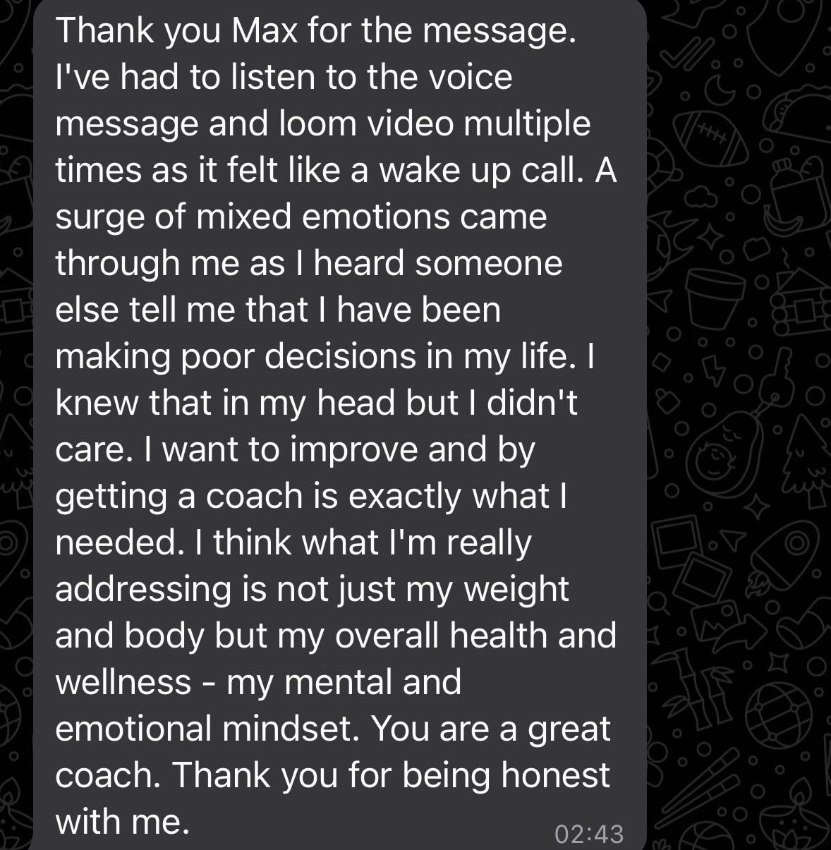 Client feedback