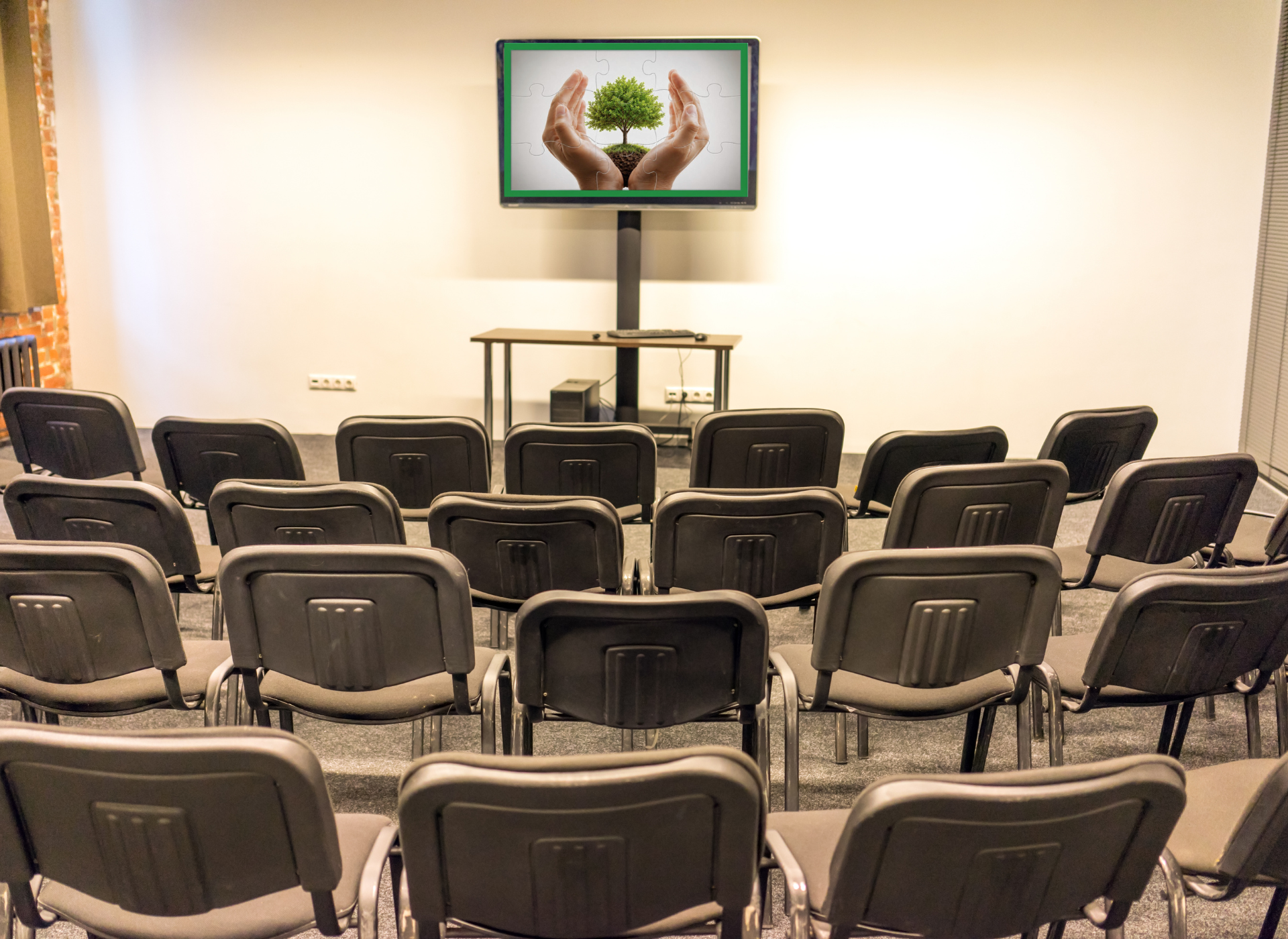 Speaker addressing an engaged audience during a professional presentation